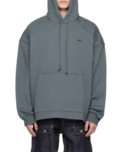 Juunj Logo-embroidered Drawstring Hoodie In Gray