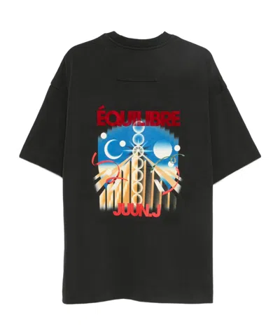 Juunj Logo-embroidered T-shirt In Black
