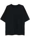 Juunj Black Oversize T-shirt With Rear Graphic Print In Blue