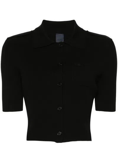 Juunj Logo-plaque Polo Top In Black