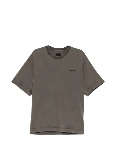 Juunj Logo-embroidered Cotton T-shirt In Gray
