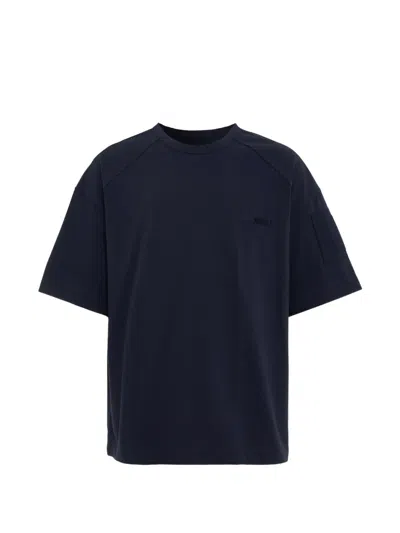 Juunj Logo-embroidered Patch-detail T-shirt In Blue
