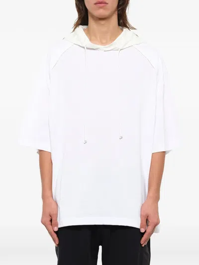 Juunj Logo-print Short-sleeve Hoodie In White