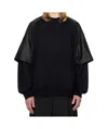 Juunj Black Nylon Dual Layer Sweatshirt In Black