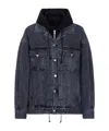 Juunj Long-sleeved Denim Coat In Black