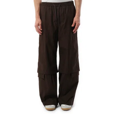Juunj Men's Brushed Cotton Puckered Pants In Brown