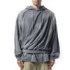 Juunj Juun. J Cotton Twisted Layered Hoodie In Blue
