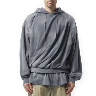 JUUNJ MEN'S LAYERED TWISTED HOODIE