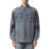 Juunj Men's Side Washed Denim Shirts In Blue