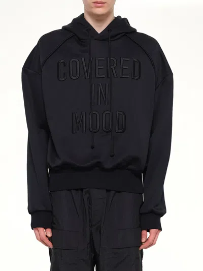 Juunj Mood Embroidered Hoodie In Black