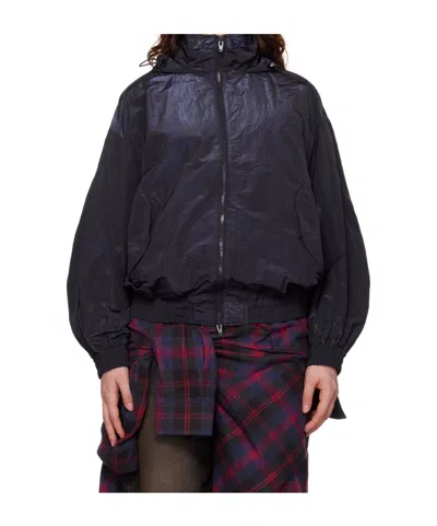 JUUNJ NAVY CRINKLED TRAINER JACKET