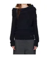 Juunj Navy Mohair Open Shoulder Golji Sweater In Black