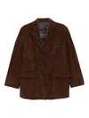 Juunj Notched-lapel Blazer In Brown