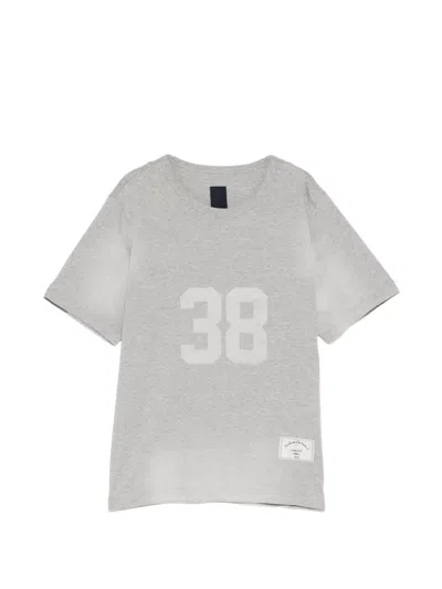 Juunj Number-print Logo-patch T-shirt In Gray