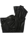Juunj One-shoulder Crop Top In Black