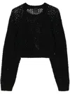 Juunj Open-knit Jumper In Black