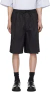 Juunj Black Cotton Padded Shorts In Black
