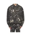Juunj Black Paint Dyed Harrington Denim Jacket In Black