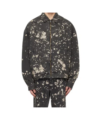 Juunj Paint Dyed Denim Jacket In Black