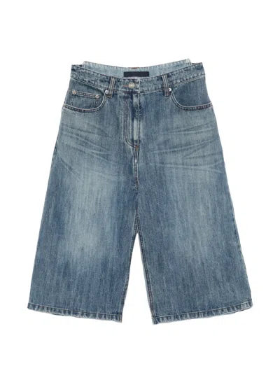 Juunj Panelled Denim Shorts In Blue