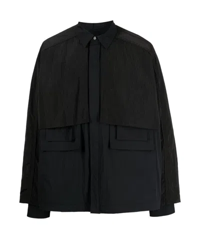 Juunj Panelled Lightweight Shirt Jacket In Black