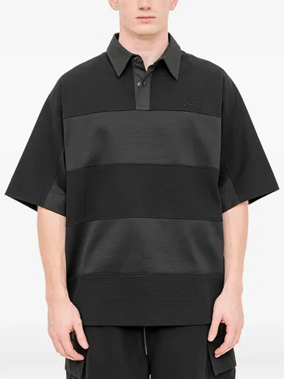 Juunj Panelled Polo Shirt In Black