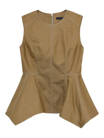 Juunj Peplum Sleeveless Top In Green