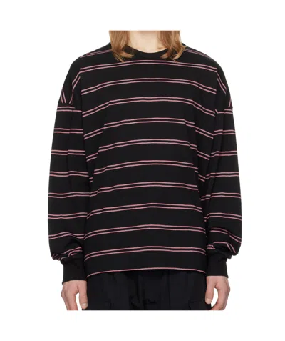 Juunj Pinstripe Long-sleeved T-shirt In Black