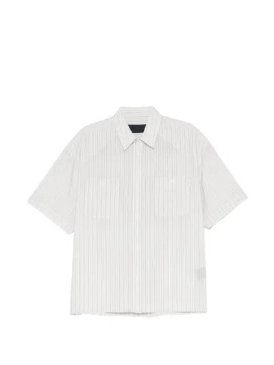 Juunj Pinstripe Short-sleeve Shirt In White