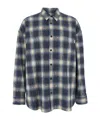 Juunj Multicolor Shirt With Classic Collar And All-over Check Motif In Cotton Man In Blue