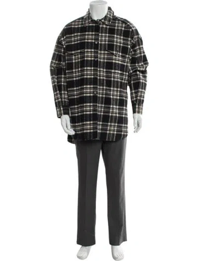 Pre-owned Juunj Plaid Print Long Sleeve Shirt In Gray