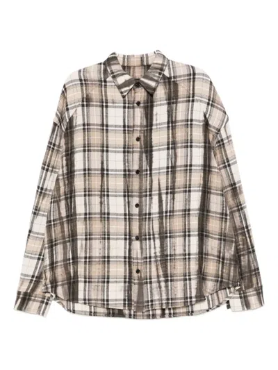 Juunj Plaid Shirt In Brown