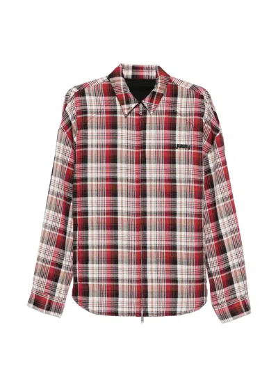 Juunj Plaid Zip Jacket In Red