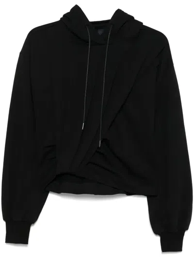 Juunj Plissierter Hoodie In Schwarz