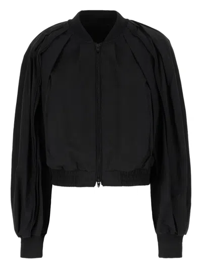 JUUNJ PLEATED BALLOON-SLEEVE BOMBER JACKET