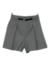 Juunj Pleated Belted Shorts In Gray