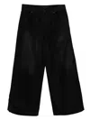 Juunj Pleated Cotton Trousers In Black