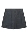 Juunj Pleated Denim Shorts In Gray