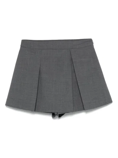 Juunj Pleated Mini Shorts In Grey