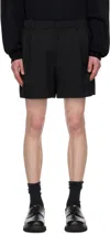 Juunj Black Wool Pleated Shorts In Black