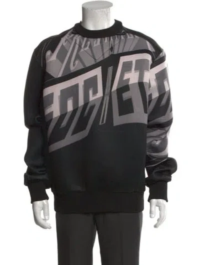 Pre-owned Juunj Printed Crew Neck Pullover In Black