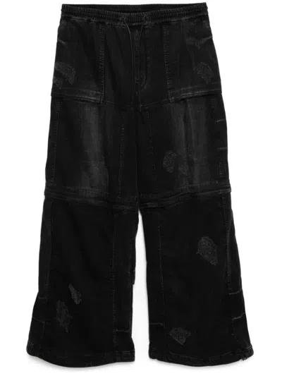 Juunj Puckering Jeans In Black