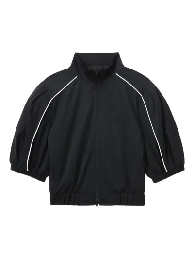 Juunj Puff-sleeve Zip-up Jacket In Black