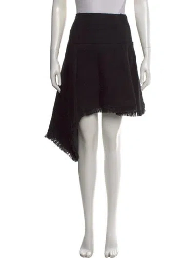 Pre-owned Juunj Raw-edge Trim Mini Skirt In Black