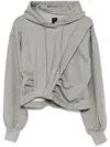 Juunj Ribbed Cuffs Hoodie In Grey