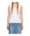 Juunj White Scoop Tank Top In Multi