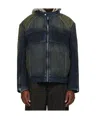 Juunj Denim Bomber Jacket In Black