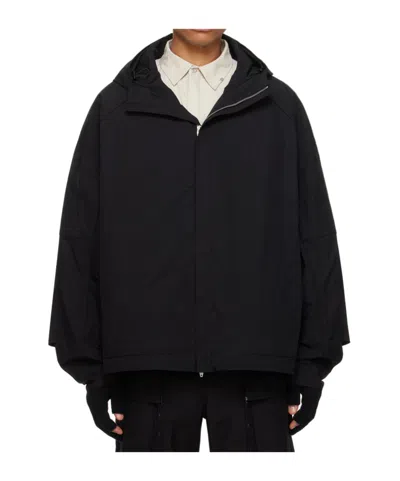 Juunj Right-collar Zipper Casual Jacket In Black