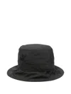 Juunj Ripstop Drawstring Bucket Hat In Black