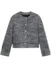 Juunj Round-neck Cropped Jacket In Grey